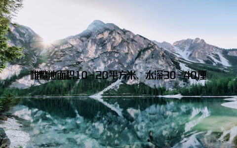 稚鳖池面积10-20平方米, 水深30-40厘米; 幼鳖池50-100平方米, 水深50-70厘米; 成鳖池200-500平方米, 水深80-120厘米