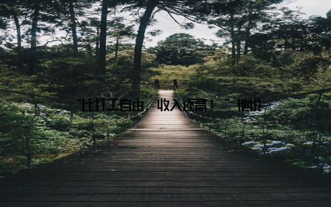 “比打工自由, 收入还高! ”他说