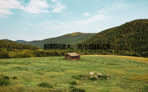 – 前期别贪大, 先小规模试水