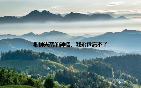 那种兴奋的神情, 我永远忘不了