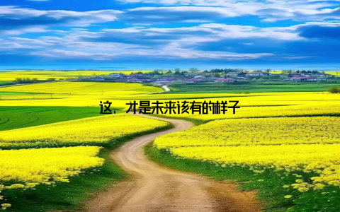 这, 才是未来该有的样子