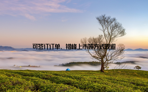 可签订订单、错峰上市等方式规避