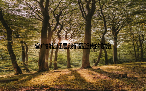 客户的信任是我们最珍贵的财富