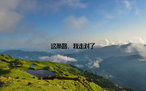 这条路, 我走对了