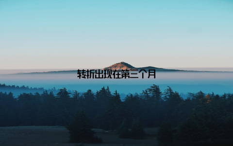 转折出现在第三个月