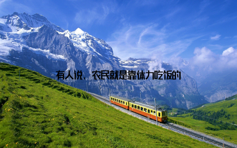 有人说, 农民就是靠体力吃饭的