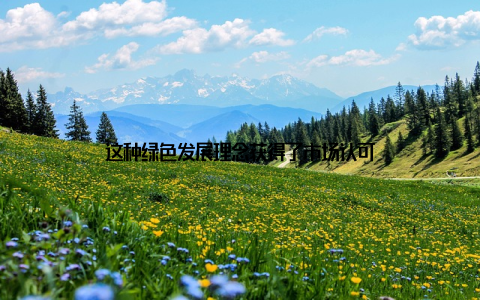 这种绿色发展理念获得了市场认可