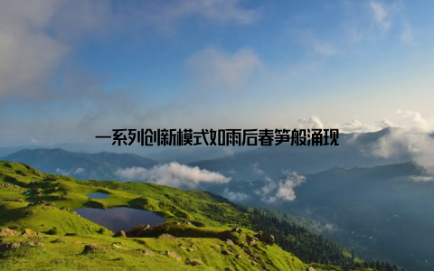 一系列创新模式如雨后春笋般涌现